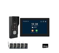 SMTYXS Écran Tactile Compatible avec Câble IP, Caméra Étanche 1080P, WiFi, IPS 7/10 Pouces, 2 Câbles, Sonnette D'interphone Intelligente Tuya avec Câble(1V1 7inch B)