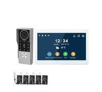 SMTYXS Écran Tactile Compatible avec Câble IP, Caméra Étanche 1080P, WiFi, IPS 7/10 Pouces, 2 Câbles, Sonnette D'interphone Intelligente Tuya avec Câble(1V1 10inch W)