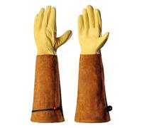 SMTYXS Gants De Jardinage Professionnels, Résistants Aux Épines, Manchette Réglable, Protection L'avant-bras En Cuir Respirant, Idéaux For Le PoignéE Forte(L)