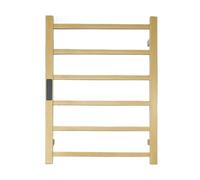 SMTYXS Sèche-Serviettes Électrique Doré for Salle De Bain, Câble Apparent/caché, Réglage La Température, Minuterie, Porte-Serviettes Chauffant Chauffage Rapide et Efficace(Right,Golden)