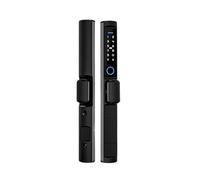 SMTYXS Serrure D'empreinte Digitale Extérieure Étanche Tuya Wifi TTLock APP Code De Carte RFID Serrure De Porte Intelligente Électronique For Verre Coulissant En Aluminium(Black2885hook-Short,Tuya)