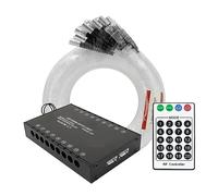 SMTYXS Shooting Stars Effect 3W 12Holes Fiber Optic Kit Light LED Meteor Light Engine avec Télécommande RF for Ciel Étoilé Plafond(9W 144pcs 1.0mm 4M)