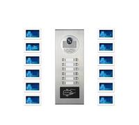 SMTYXS Sonnette Multifamiliale 1080P Tuya 7 Pouces 2/3/4/6/7/8/10/12 Unités Déverrouillage Système D'interphone Vidéo À Double Porte Sonnette Vidéo Intelligente(12 Units W)