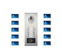 SMTYXS Sonnette Multifamiliale 1080P Tuya 7 Pouces 2/3/4/6/7/8/10/12 Unités Déverrouillage Système D'interphone Vidéo À Double Porte Sonnette Vidéo Intelligente(10 Units W)