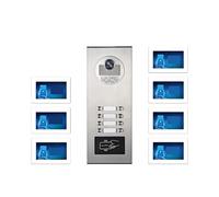 SMTYXS Sonnette Multifamiliale 1080P Tuya 7 Pouces 2/3/4/6/7/8/10/12 Unités Déverrouillage Système D'interphone Vidéo À Double Porte Sonnette Vidéo Intelligente(7 Units W)