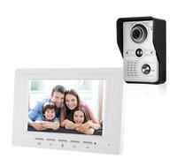 SMTYXS Sonnette Vidéo Filaire 7 Pouces, Moniteur D'intérieur, Caméra Extérieure IR-Cut, Interphone Visuel, Audio Bidirectionnel, Déverrouillage À Distance, Visiophone