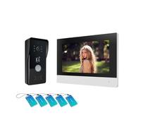 SMTYXS Système D'interphone Vidéo IP 7 Pouces À 2 Fils TUYA sans Fil WiFi Intelligent 1080P Sonnette Détection De Mouvement Déverrouillage De Carte D'identité, Etc.(H1-PD6-MR34S)