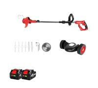 SMTYXS Tondeuse À Gazon Électrique 20000 TR/Min sans Fil, Coupe-Herbe Réglable, Pliable, Télescopique, Outil De Jardin for Batterie 18 V(2 Battery)