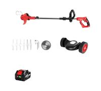 SMTYXS Tondeuse À Gazon Électrique 20000 TR/Min sans Fil, Coupe-Herbe Réglable, Pliable, Télescopique, Outil De Jardin for Batterie 18 V(1 Battery)