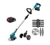 SMTYXS Tondeuse À Gazon Électrique 21 V 1 300 MAh, Coupe-Herbe sans Fil À Main, Coupe-Herbe À Longueur Réglable, Outils De Jardin for Batterie 21 V(with 1 Battery)