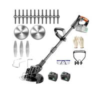 SMTYXS Tondeuse À Gazon Électrique 21 V Portative 1880 W Coupe-Herbe Coupe-Bois Longueur Réglable avec Batterie Élagage Électrique De Jardin sans Fil(2pc big Battery)