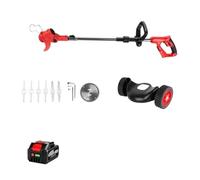 SMTYXS Tondeuse À Gazon Électrique 2500 W 20 000 TR/Min sans Fil, Coupe-Herbe À Longueur Réglable, Outil Électrique De Jardin for Batterie 18 V(1 Battery)