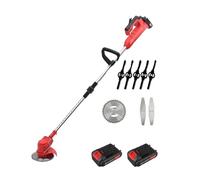 SMTYXS Tondeuse À Gazon Électrique Portative 850 W Coupe-Herbe Électrique 18 000 TR/Min Débroussailleuse De Jardin Pliable Outil Électrique for Batterie 18 V(with 2XBattery)