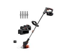 SMTYXS Tondeuse À Gazon Électrique Portative, Coupe-Herbe Électrique, Coupe-Brosse De Jardin Pliable, Outil Électrique Domestique for Batterie 18 V(with 2 Battery)