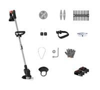 SMTYXS Tondeuse À Gazon Électrique sans Fil 21 V, Longueur Réglable, Outils De Jardinage Domestiques Compatibles avec Batterie 18 V(Black)