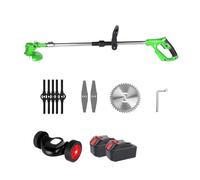 SMTYXS Tondeuse À Gazon Électrique sans Fil avec Batterie, Coupe-Herbe sans Fil Pliable, Coupe-Herbe, Outil De Jardinage for Batterie 18 V(Green,2 Batteries)