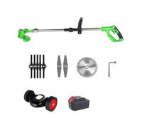 SMTYXS Tondeuse À Gazon Électrique sans Fil avec Batterie, Coupe-Herbe sans Fil Pliable, Coupe-Herbe, Outil De Jardinage for Batterie 18 V(Green,1 Battery)