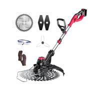 SMTYXS Tondeuse À Gazon Électrique sans Fil, Débroussailleuse À Batterie, Moteur sans Balais, Taille-haie À Batterie 18 V(with 2 Battery Set)