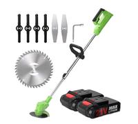 SMTYXS Tondeuse À Gazon Électrique sans Fil Rechargeable, Coupe-Herbe À Libération Automatique, Machine De Coupe Domestique for Le Jardinage(2 Battery)