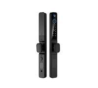 SMTYXS TUYA APP - Caméra Étanche, Empreinte Digitale, Carte RFID, Mot De Passe, Serrure Électronique Intelligente Sans Clé, Porte Coulissante Extérieure En Verre Et Aluminium(Black 4585)