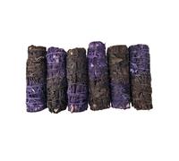 Smudge Stick, réversible Violet Sauge et Noir, Protection et Puissance 10,2 cm, Lot de 6
