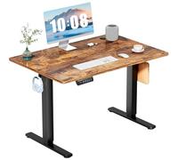 SMUG Bureau debout, table d'ordinateur électrique réglable en hauteur, 101,6 x 61 cm, ergonomique, rehausseur, station de travail motorisée moderne pour le travail, la maison, le bureau - Marron