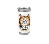 Smug Cat Possède Internet Funny Feline Meme Gobelet isotherme en acier inoxydable double paroi