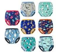 SMULPOOTI Lot de 8 culottes d'apprentissage réutilisables 3t-4t pour l'apprentissage de la propreté et sous-vêtements d'entraînement absorbants pour garçons de 3 ans