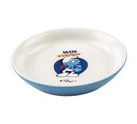 Smurfs duvoplus, Les Schtroumpfs Costaud gamelle Bas, 14,2x14,2x2,5cm, Céramique émaillée de qualité, Résistant et Stable, pour Aliments humides, Aliments secs et de l'eau, Lavable au Lave-Vaisselle