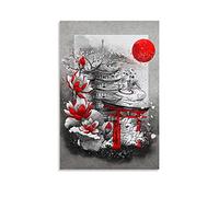 SMWY Japanese Arts DYJ Décoration murale Poster Nihon Japon Peinture décorative sur toile pour salon, chambre à coucher 60 x 90 cm, sans cadre style 1