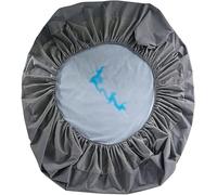 SMXTJBAI Protège-Matelas en Coton imperméable Gris - Drap-Housse Rond avec Pochette Profonde et Bande élastique - Housse Lavable Facile d'entretien pour lit de 79 mm de diamètre,Diameter180cm(71inch)