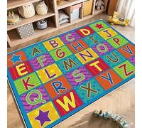 SMXVRC ABC Alphabet Puzzle Tapis pour Chambre d'enfant, 160x200cm, Coloré Impression Apprentissage Alphabet Sol Moquettes, Lavable Réduire Bruit Sale Résistant pour Chambre à Coucher