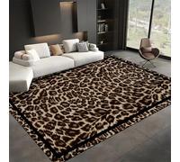 SMXVRC DéCoration de GuéPard Tapis Salon, 70x140cm, Motif Animal LéOpard Marron Entree Interieur Tapis, Fin Poils Ras Respirant Infroissable Tapis Durable pour RevêTement de Sol Couloir