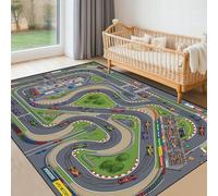 SMXVRC Tapis Circuit Course Enfants, 60x110cm, Tapis de Course Automobile Our Chambre Garçon, Tapis Circuit Automobile Interactif Lavable pour Salle de Jeux et Maternelle