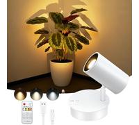 SMY Lighting Spot LED Sans Fil Rechargeable 10000mAh, avec 3 Températures de Couleur, Fonction Minuterie, Commande Tactile et Télécommande, pour d'Art, Plante Interieur, Chambre, Salon