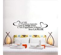 smydp Stickers Citation Française De La Vie Vinyle Mur Art Stickers Papier Peint Pour Salon Décoration Murale Maison Décoration Affiche 40 Cm X 148 Cm