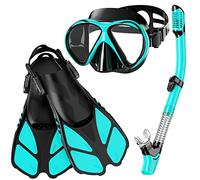 Smyidel Palmes Masques Tuba pour Adultes,Kits de Plongée, Masque de Plongée + Tuba Semi-Sec + Palmes + Sac, Kits de Randonnée Aquatique Set de Snorkeling pour Adultes et Adolescents