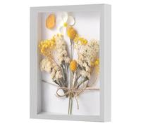 SMYJDMM Cadre photo 3D à remplir, 25 x 20 x 3 cm, cadre profond pour mur et bureau, boîte à ombres, pour photos, objets, bouquet de mariage, œuvres d'art DIY (blanc)