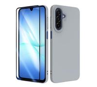 SMYTU Coque Compatible avec Samsung Galaxy A17 4G / 5G 6,7 Pouces avec Verre Trempé,Militaire PC Etui Bumper Case Antichoc Housse pour Samsung Galaxy A17 4G / 5G, Gris