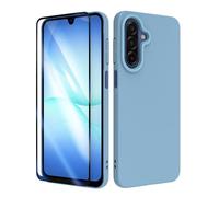 SMYTU Coque Compatible avec Samsung Galaxy A17 4G / 5G 6,7 Pouces avec Verre Trempé,Militaire PC Etui Bumper Case Antichoc Housse pour Samsung Galaxy A17 4G / 5G, Bleu