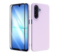 SMYTU Coque Compatible avec Samsung Galaxy A17 4G / 5G 6,7 Pouces avec Verre Trempé,Militaire PC Etui Bumper Case Antichoc Housse pour Samsung Galaxy A17 4G / 5G, Rose