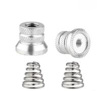 SMZhomeone 1 paire d'écrous M5 à dégagement rapide en acier au carbone antidérapant double fixation 15 mm outil pour réparation de vélo Noir (argent)