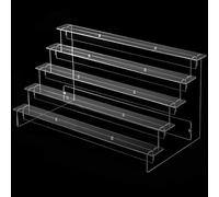 SMZhomeone Acrylique 2 Niveaux Transparent pour étagère Ladder Acrylique(5 Layers 35cm)