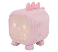 SMZhomeone Adorable horloge dinosaure avec veilleuse, robinet de commande vocale pour réveil, double alarme, minuterie de répétition, jolie lampe de bureau en silicone pour chambre à coucher, chambre