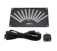 SMZhomeone ASK11 LED Musique pour Analyseur de Spectre VU Indicateur de Niveau avec Alimentation USB, 4 Modes d'affichage, Entrée Audio Stéréo pour Home Studio DJ Noir ABS 110 x 76 mm