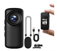 SMZhomeone Caméra d'action magnétique portable avec objectif grand angle de 100°, vidéo 1080p, batterie 1000 mAh pour la marche, le travail, les voyages, les aventures en plein air (noir)