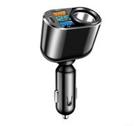 SMZhomeone Chargeur répartiteur de prise de voiture avec double et ports, 22,5 W pour QC3.0, charge rapide, affichage de la tension LED bleue, design rotatif à 360° pour véhicules 12-24 V