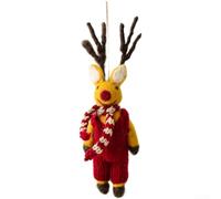 SMZhomeone Décorations à suspendre en feutre de laine faites à la main pour décorer les arbres de Noël avec des thèmes saisonniers (élan)