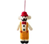 SMZhomeone Décorations à suspendre en feutre de laine faites à la main pour décorer les arbres de Noël avec des thèmes saisonniers (élan jaune)