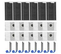 SMZhomeone Ecovacs Kit de pièces d'aspirateur pour Deebot T90 Pro, Omni Robot, 6 filtres, 10 sacs à poussière, 8 brosses latérales, matériaux d'installation pour le nettoyage